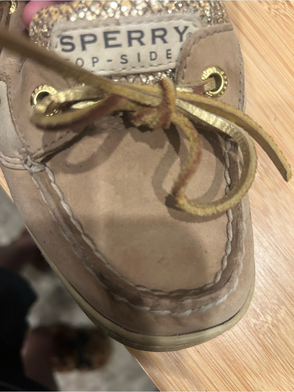 Sperry Top-Sider Boat Shoes Tan Gold Metallic Coastal Preppy Loafers - Picture 5 of 5